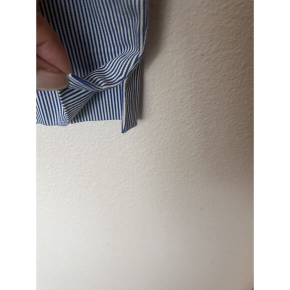 NWT Talbots Perfect Crop Pants Petite Size 16 P Blue White Stripe - Picture 5 of 6